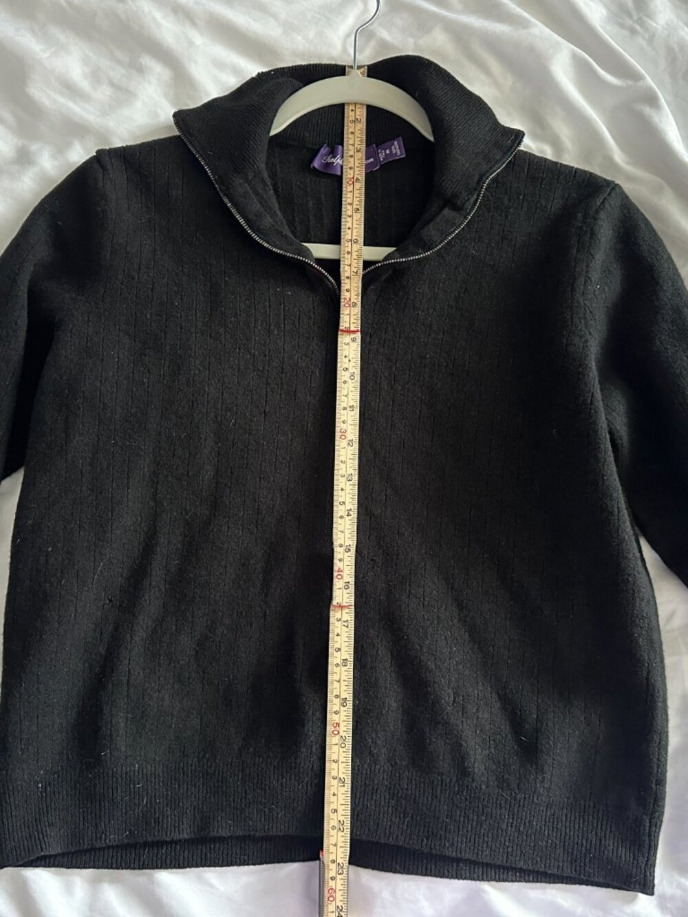 Ralph Lauren Purple Label Luxury Cashmere Black Sweater Women’s M Made In Italy - Picture 6 of 12